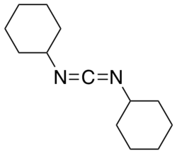 Skeletal formula of dicyclohexylcarbodiimide