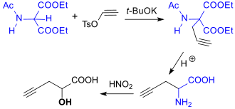 Synthesis of 2-hydroxy-4-pentanoic acid from DEAM