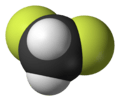 Spacefill model of difluoromethane