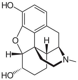 Skeletal formula of dihydromorphine