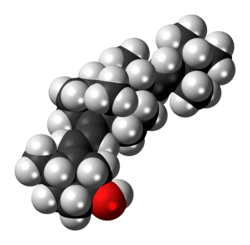 Space-filling model of the dihydrotachysterol molecule