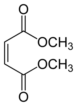 Skeletal formula of dimethyl maleate
