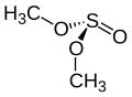 Structural formula of the GG conformation of dimethyl sulfite
