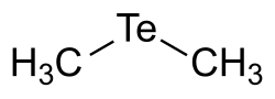 Skeletal formula of dimethyl telluride with all implicit hydrogens shown