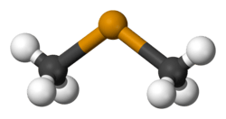 Ball and stick model of dimethyl telluride