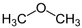 Skeletal formula of dimethyl ether with all implicit hydrogens shown