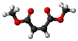 Ball-and-stick model of the dimethyl maleate molecule