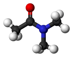 Ball and stick model of dimethylacetamide