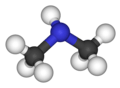 Ball and stick model of dimethylamine
