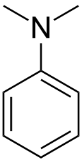 Skeletal formula of dimethylaniline