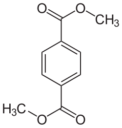 Structural formula of dimethyl terephthalate