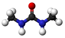 Ball and stick model of dimethylurea