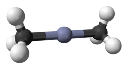 Ball-and-stick model of dimethylzinc