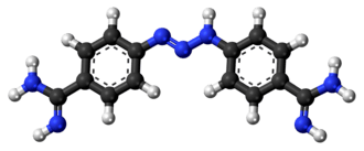Ball-and-stick model of diminazen