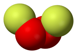 Spacefill model of dioxygen difluoride