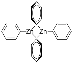 Skeletal formula of diphenylzinc dimer