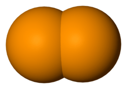 Spacefill model of diphosphorus