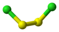 Ball and stick model of disulfur dichloride