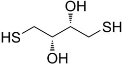 Skeletal formula of dithiothreitol