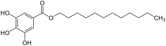 Skeletal formula of dodecyl gallate