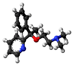 Ball-and-stick model of the doxylamine molecule
