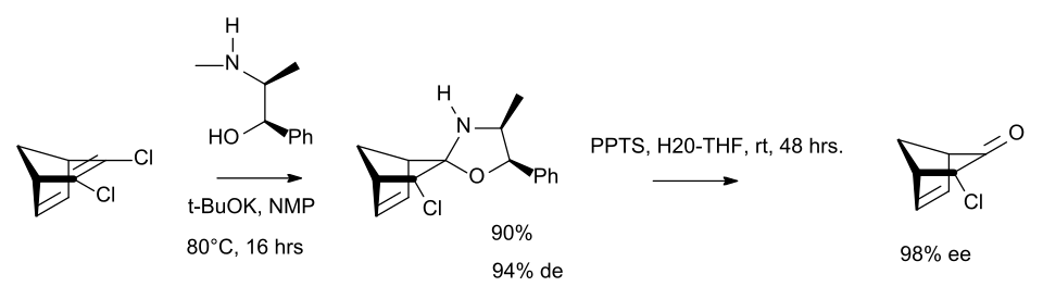 Ephedrine as chiral auxiliary