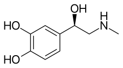 Skeletal formula of adrenaline