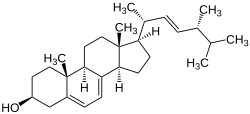2D representation of the chemical structure of ergosterol .