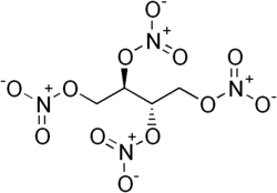 Skeletal formula of erythritol tetranitrate