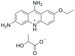 Skeletal formulas of ethacridine lactate