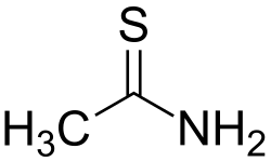 Structural formula of thioacetamide