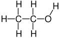 Full structural formula of ethanol