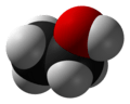 Space-filling model of ethanol