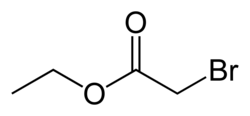 Skeletal formula of ethyl bromoacetate