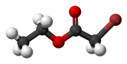 Ball-and-stick model of ethyl bromoacetate