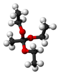 Ball-and-stick model of the Triethylorthoacetate molecule