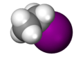 Spacefill model of ethyl iodide