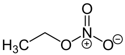 Skeletal formula of ethyl nitrate