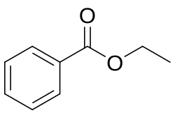 Skeletal formula of ethyl benzoate