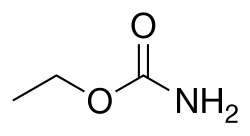 Structural formula of ethyl carbamate