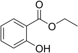Structural formula of ethyl salicylate