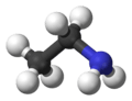 Ball and stick model of ethylamine