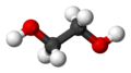 Ball and stick model of ethylene glycol