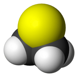 Spacefill model of thiirane
