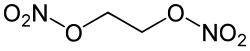Skeletal formula of ethylene glycol dinitrate