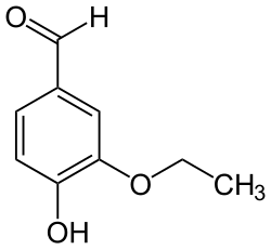 Structural formula of ethylvanillin