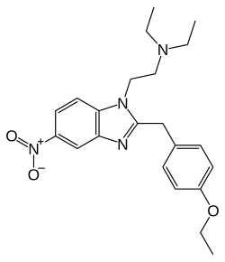 Skeletal formula of etonitazene