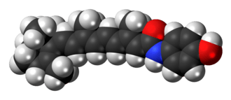 Space-filling model of the Fenretinide molecule