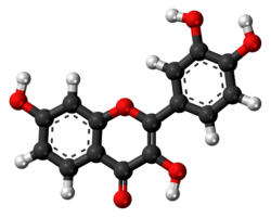 Ball-and-stick model of the fisetin molecule