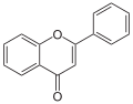Molecular structure of the flavone backbone (2-phenyl-1,4-benzopyrone)